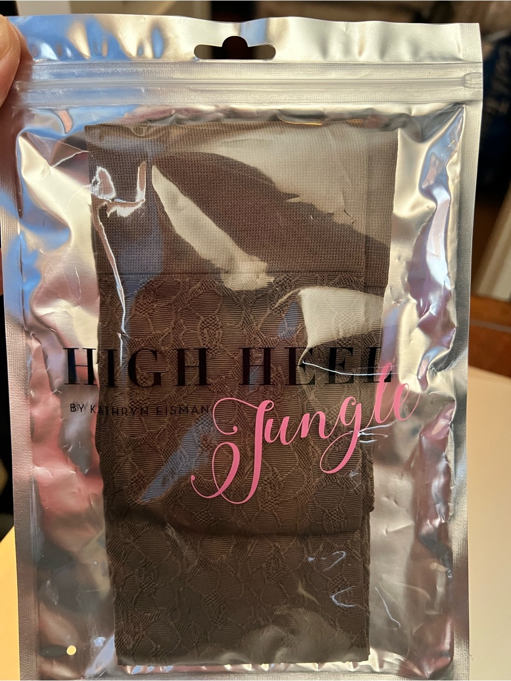 High Heel Jungle by Kathryn Eisman Patterned Stockings | Brown Print | NWT
